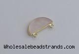 NGC5901 13*26mm moon rose quartz connectors wholesale