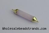 NGC5942 8*40mm tube rose quartz connectors wholesale