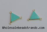 NGC5986 15*16mm triangle white howlite turquoise connectors