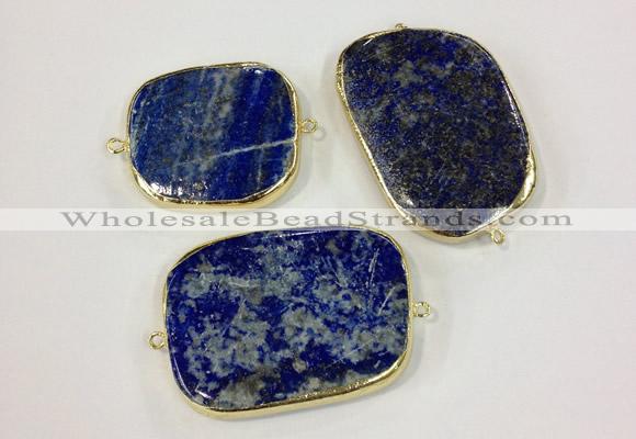 NGC628 30*40mm - 35*45mm freeform lapis lazuli connectors wholesale