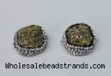 NGC633 24*25mm - 26*28mm freeform plated druzy agate connectors