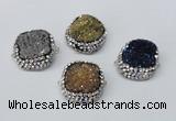 NGC634 24*25mm - 26*28mm freeform plated druzy agate connectors