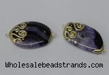 NGC655 20*30mm - 30*40mm freeform druzy agate connectors wholesale