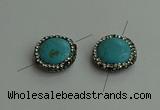 NGC6552 18mm flat round turquoise connectors wholesale