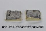 NGC661 25*30mm - 30*40mm rectangle druzy agate connectors wholesale