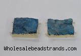 NGC662 25*30mm - 30*40mm rectangle druzy agate connectors wholesale