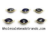 NGC7040 11*15mm faceted oval lapis lazuli connectors