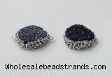 NGC735 16*22mm - 18*25mm freeform plated druzy agate connectors