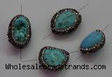 NGC7529 15*20mm - 18*25mm nuggets turquoise connectors wholesale