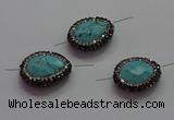 NGC7532 18*22mm - 20*25mm faceted teardrop turquoise connectors