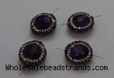 NGC7555 16mm faceted coin amethyst connectors wholesale