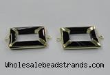 NGC886 30*40mm rectangle black agate connectors wholesale