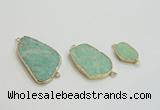 NGC950 15*20mm - 25*40mm freeform amazonite gemstone connectors