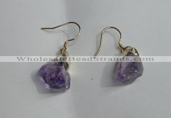 NGE09 13*18mm - 15*20mm nuggets amethyst earrings wholesale