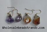 NGE10 13*18mm - 15*20mm nuggets amethyst & citrine earrings wholesale