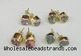 NGE105 8mm - 10mm freeform druzy agate gemstone earrings wholesale