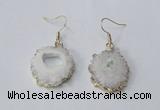 NGE128 18*20mm - 20*25mm freeform druzy agate gemstone earrings