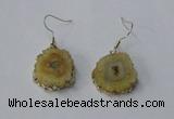 NGE129 18*20mm - 20*25mm freeform druzy agate gemstone earrings