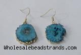 NGE132 18*20mm - 20*25mm freeform druzy agate gemstone earrings