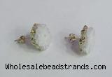 NGE138 12*14mm - 15*18mm freeform druzy agate gemstone earrings