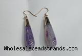 NGE14 10*40mm teardrop agate gemstone earrings wholesale