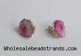 NGE141 12*14mm - 15*18mm freeform druzy agate gemstone earrings