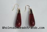 NGE15 10*40mm teardrop agate gemstone earrings wholesale