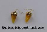 NGE156 11*20mm – 12*22mm cone agate gemstone earrings wholesale