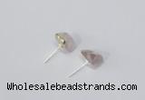 NGE166 4*6mm – 5*8mm freeform rose quartz gemstone earrings