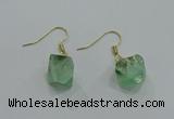 NGE175 8*10mm - 10*12mm nuggets fluorite earrings wholesale