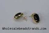 NGE198 10*14mm oval agate gemstone earrings wholesale