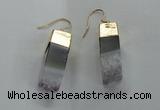 NGE20 10*25mm - 10*30mm freeform druzy amethyst earrings wholesale