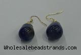 NGE237 15*20mm teardrop agate gemstone earrings wholesale