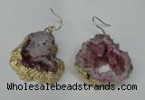 NGE30 30*35mm - 35*40mm freeform plated druzy agate earrings