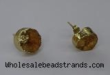 NGE313 12mm - 14mm freeform druzy agate earrings wholesale