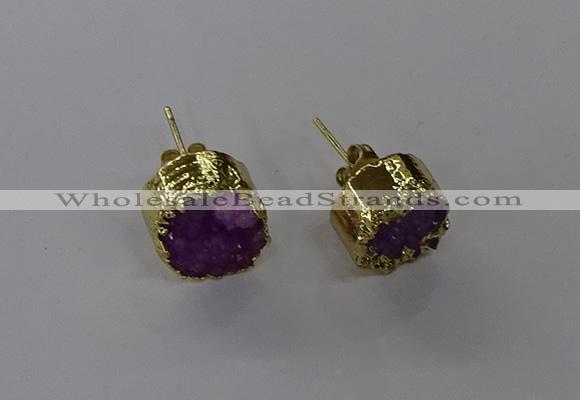 NGE314 12mm - 14mm freeform druzy agate earrings wholesale