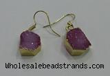 NGE323 10*14mm - 12*16mm freeform druzy agate gemstone earrings