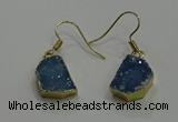 NGE324 10*14mm - 12*16mm freeform druzy agate gemstone earrings