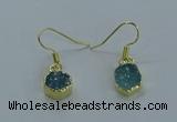 NGE335 9mm - 11mm freeform druzy agate earrings wholesale