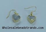 NGE360 10*10mm - 11*11mm heart druzy agate earrings wholesale