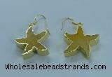 NGE390 20mm - 22mm starfish druzy agate earrings wholesale