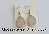 NGE400 15*20mm teardrop druzy agate gemstone earrings wholesale