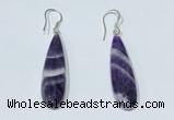 NGE410 10*35mm flat teardrop dogtooth amethyst earrings