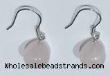 NGE428 10*10mm teardrop rose quartz earrings wholesale