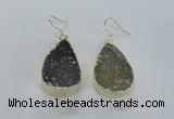 NGE47 20*28mm - 22*30mm teardrop druzy agate earrings