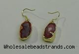 NGE5009 10*22mm - 12*25mm freeform red agate gemstone earrings