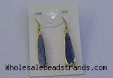 NGE5157 8*25mm flat teardrop blue kyanite earrings wholesale