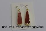 NGE5171 10*28mm - 10*30mm flat teardrop mookaite earrings