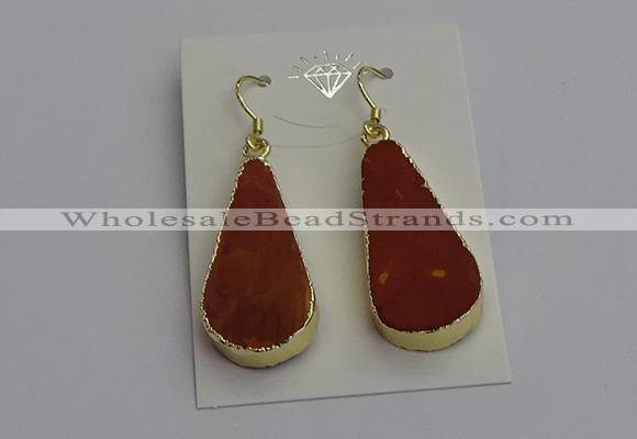 NGE5172 15*28mm - 15*30mm flat teardrop mookaite earrings