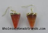 NGE61 14*20mm - 15*22mm cone agate gemstone earrings wholesale